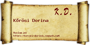 Kőrösi Dorina névjegykártya