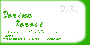 dorina korosi business card